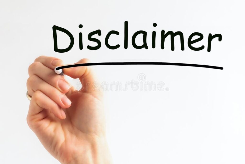 Blocks spelling DISCLAIMER in colorful design — study abroad information