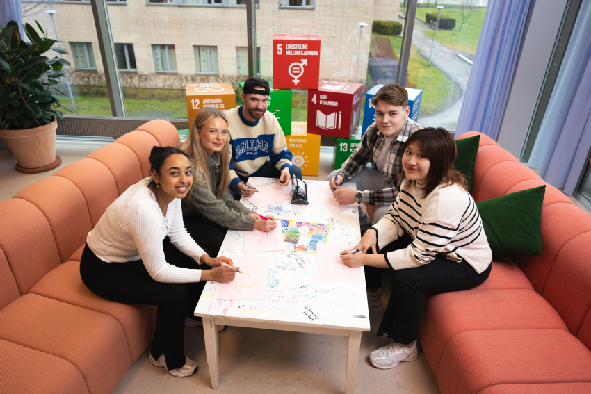 International students participating in extracurricular activities and student clubs at a university in Norway