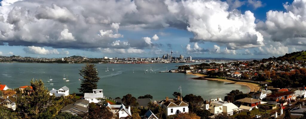 Subscribe for study in New Zealand updates with Auckland bay city skyline view