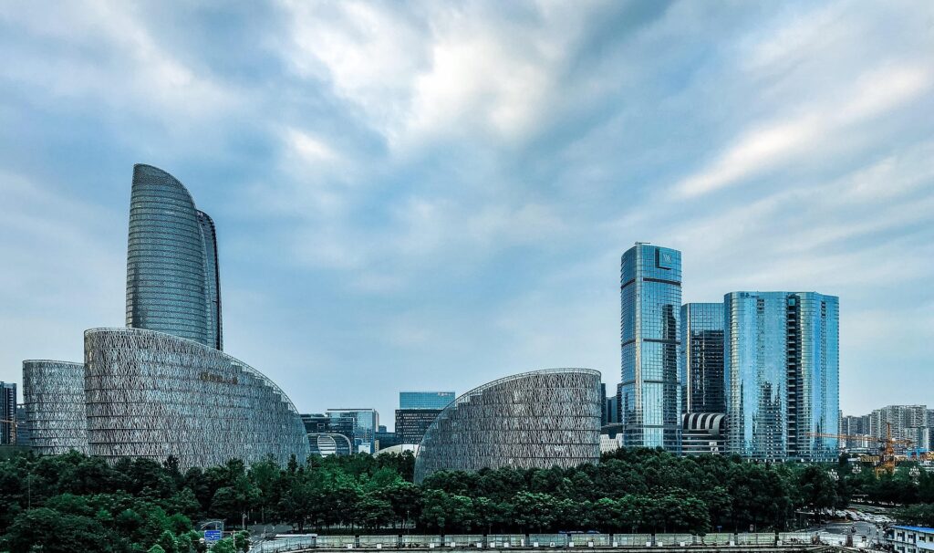 Modern city skyline representing planning and timeline for study abroad journey