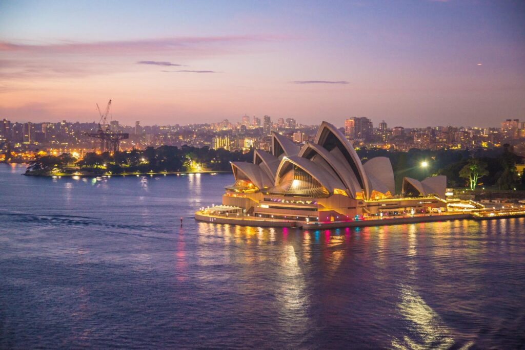 Sydney Opera House at sunset representing Australia as a popular study abroad destination for international students.