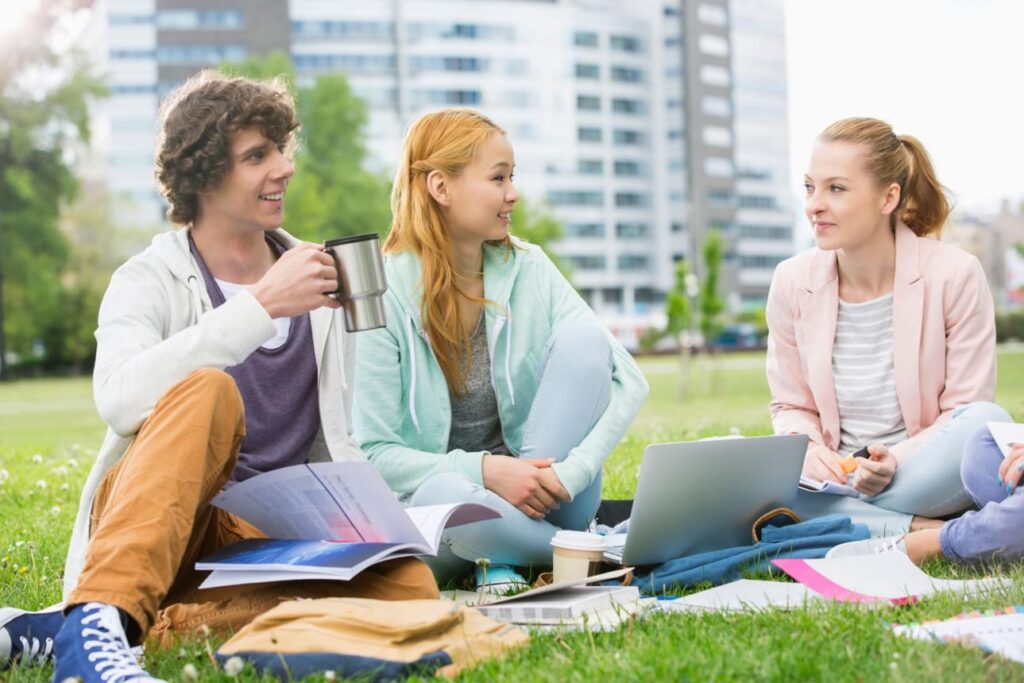 Choose the best country study abroad based on your budget with students discussing study plans