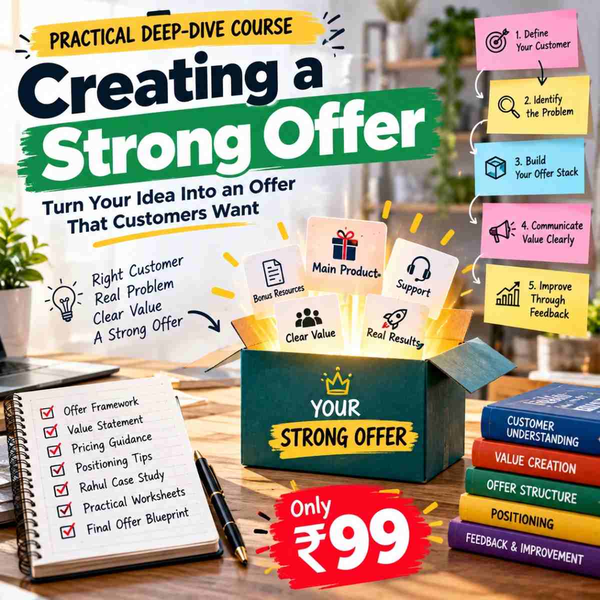 Creating a Strong Offer Practical Deep-Dive Course – ₹99 Offer Creation Workboo